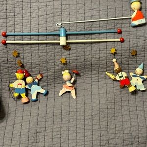 Vintage Hand painted circus mobile. 
Hand painted mobiles by Irmi
